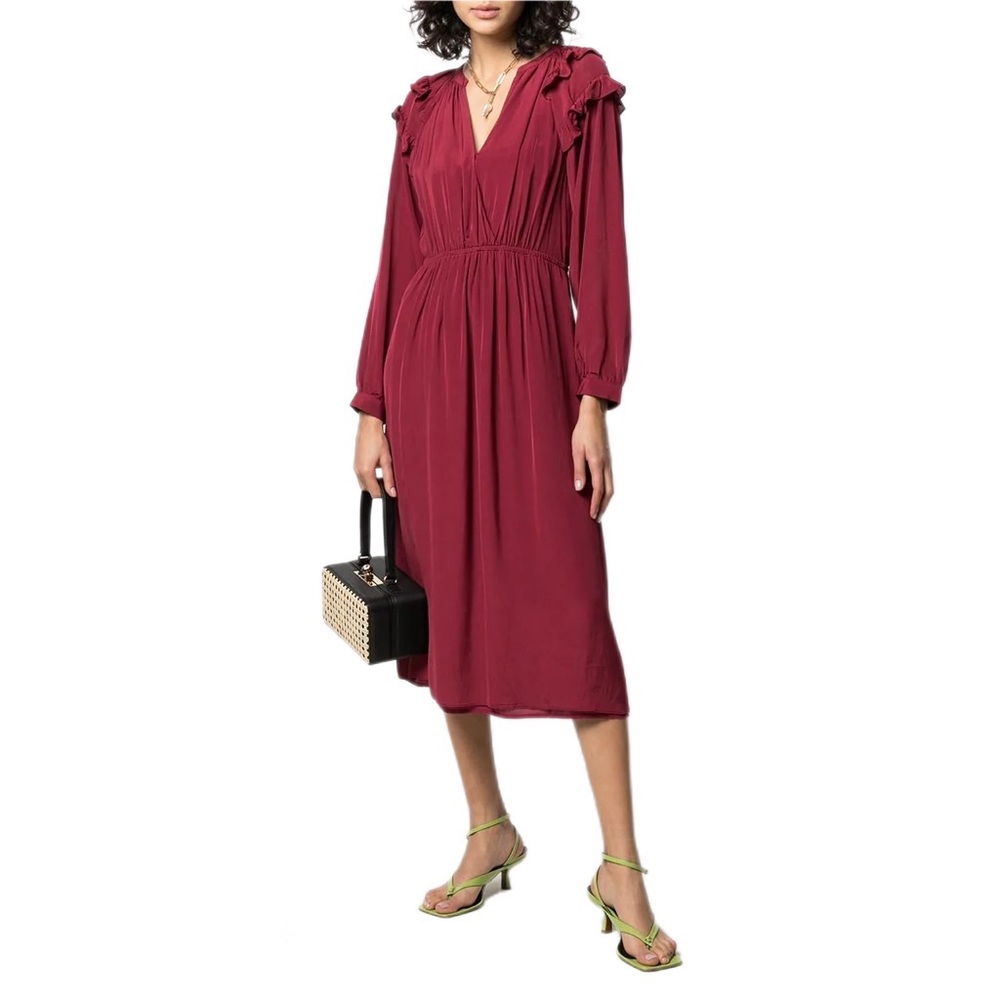 ba&sh Burgundy Midi Dress